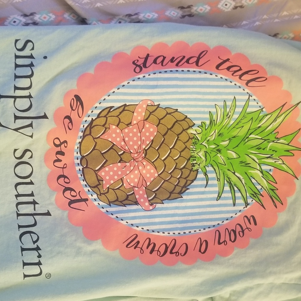 Long sleeved mint Simply Southern tee